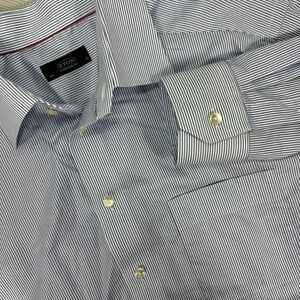 Eton Dress Shirt Mens 16 1/2 42 Ganghester Blue Oxford Long‎ Sleeve Button Up